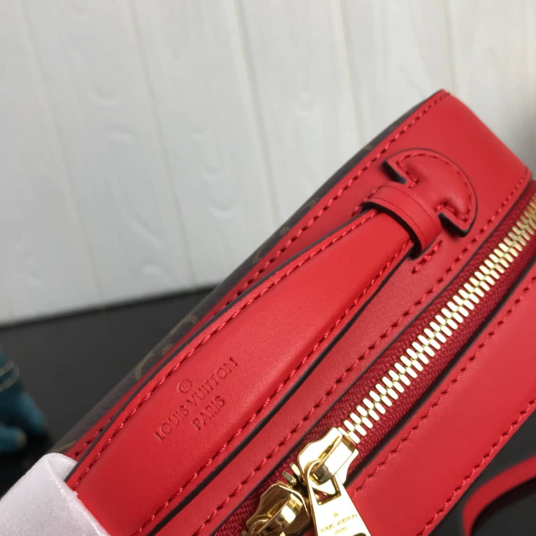 Louis Vuitton Canvas Saintonge Replica Camera Bag Red M43555