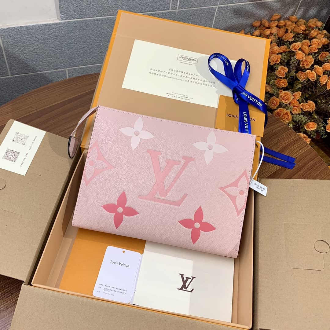 Louis Vuitton Summer Toiletry Pouch Monogram Empreinte Replica Pink M80504