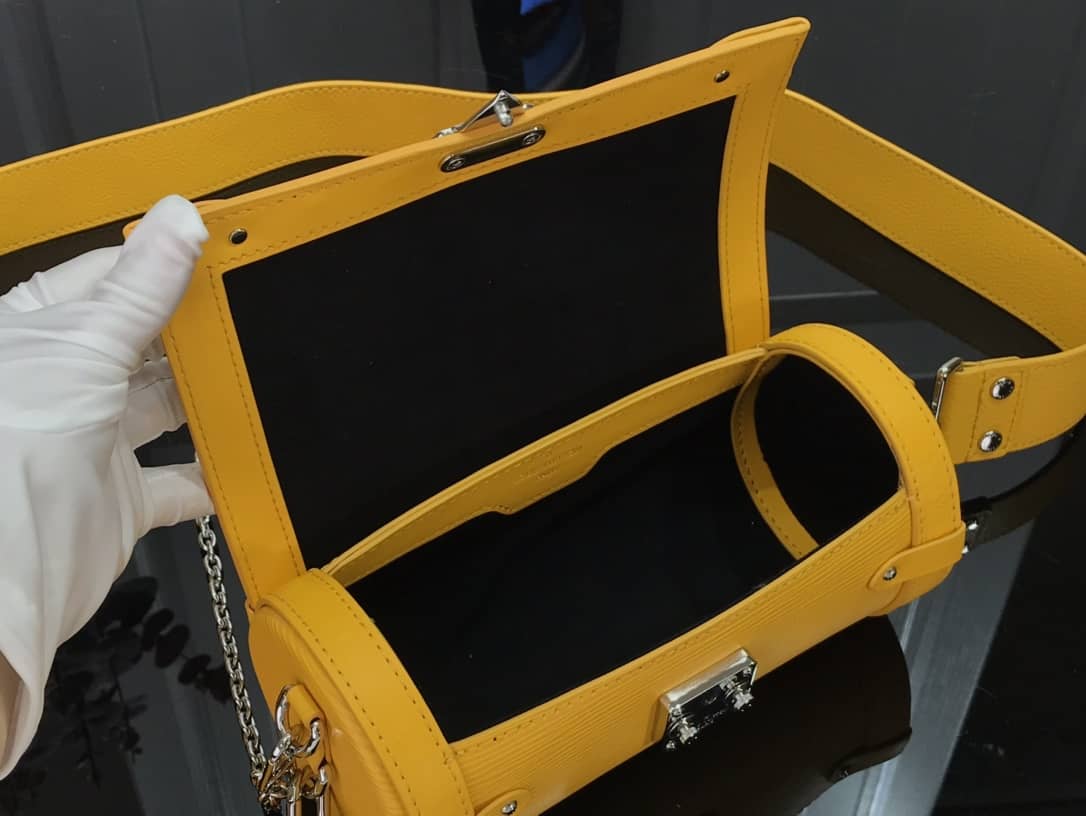 Louis Vuitton Papillon Trunk Monogram Chain Replica Crossbody Bag Yellow M57835
