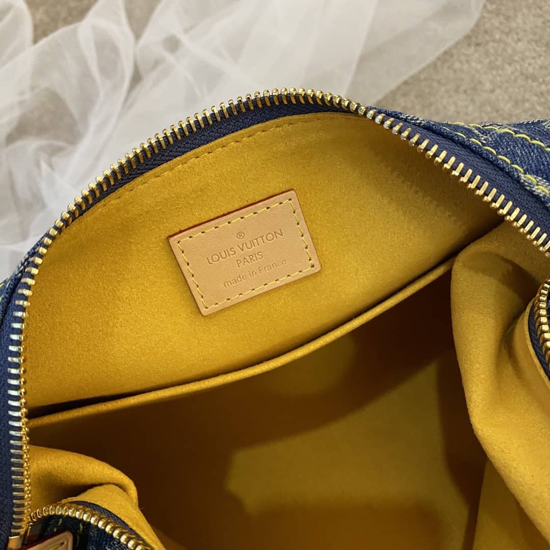 Louis Vuitton Monogram Denim Baggy PM Bag Replica Blue M44464