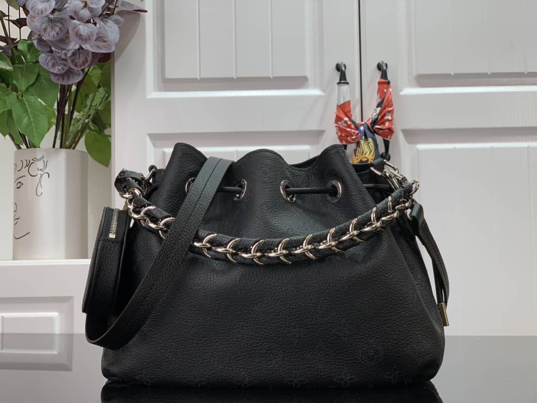 Louis Vuitton Bella Mahina Magnolia Leather Replica Bag M57068 Black