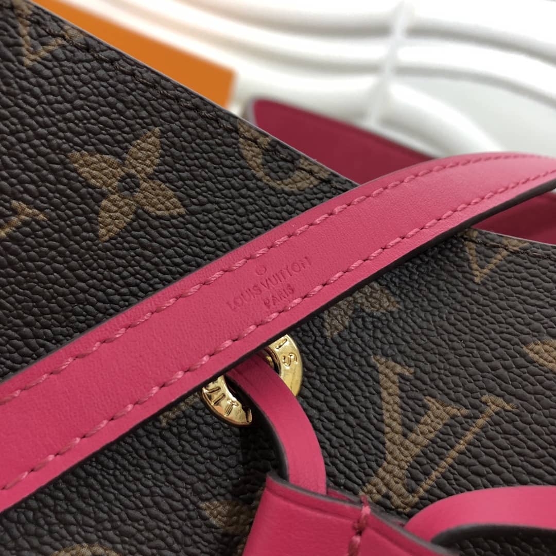 Louis Vuitton Neonoe Replica Bucket Bag Brown Pink Red M44020