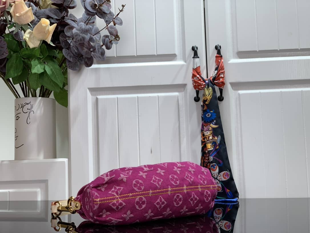 Louis Vuitton Monogram Denim Mini Pleaty Replica Shoulder Bag Pink M95050