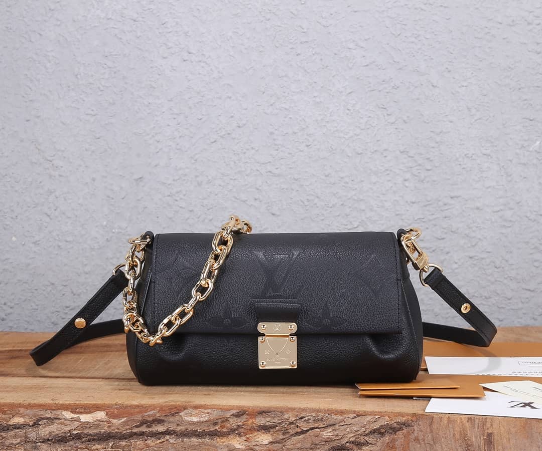 Louis Vuitton Favorite Monogram Empreinte Leather Replica Shoulder Bag Black M45813