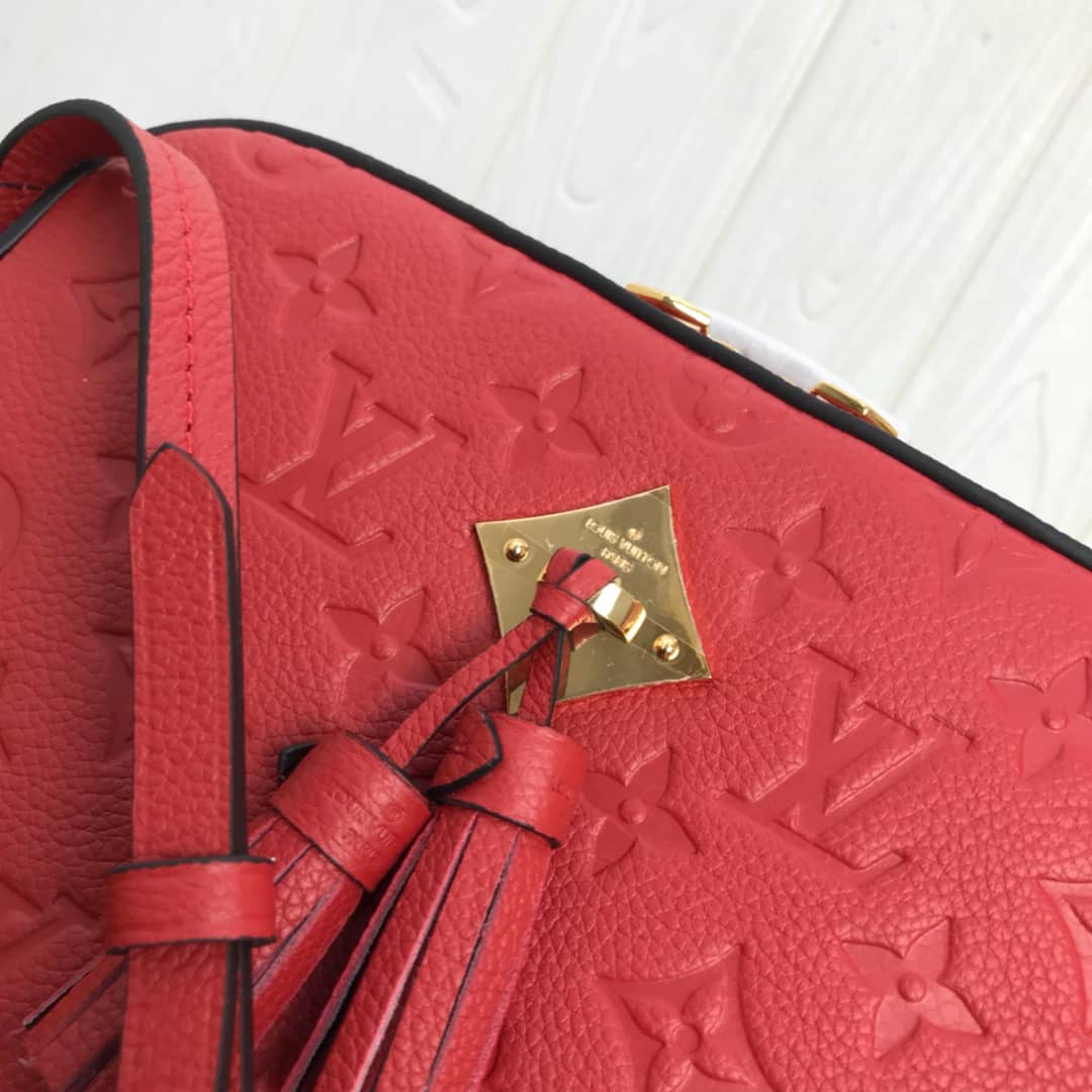 Louis Vuitton Saintonge Monogram Empreinte Replica Bag Red M44593