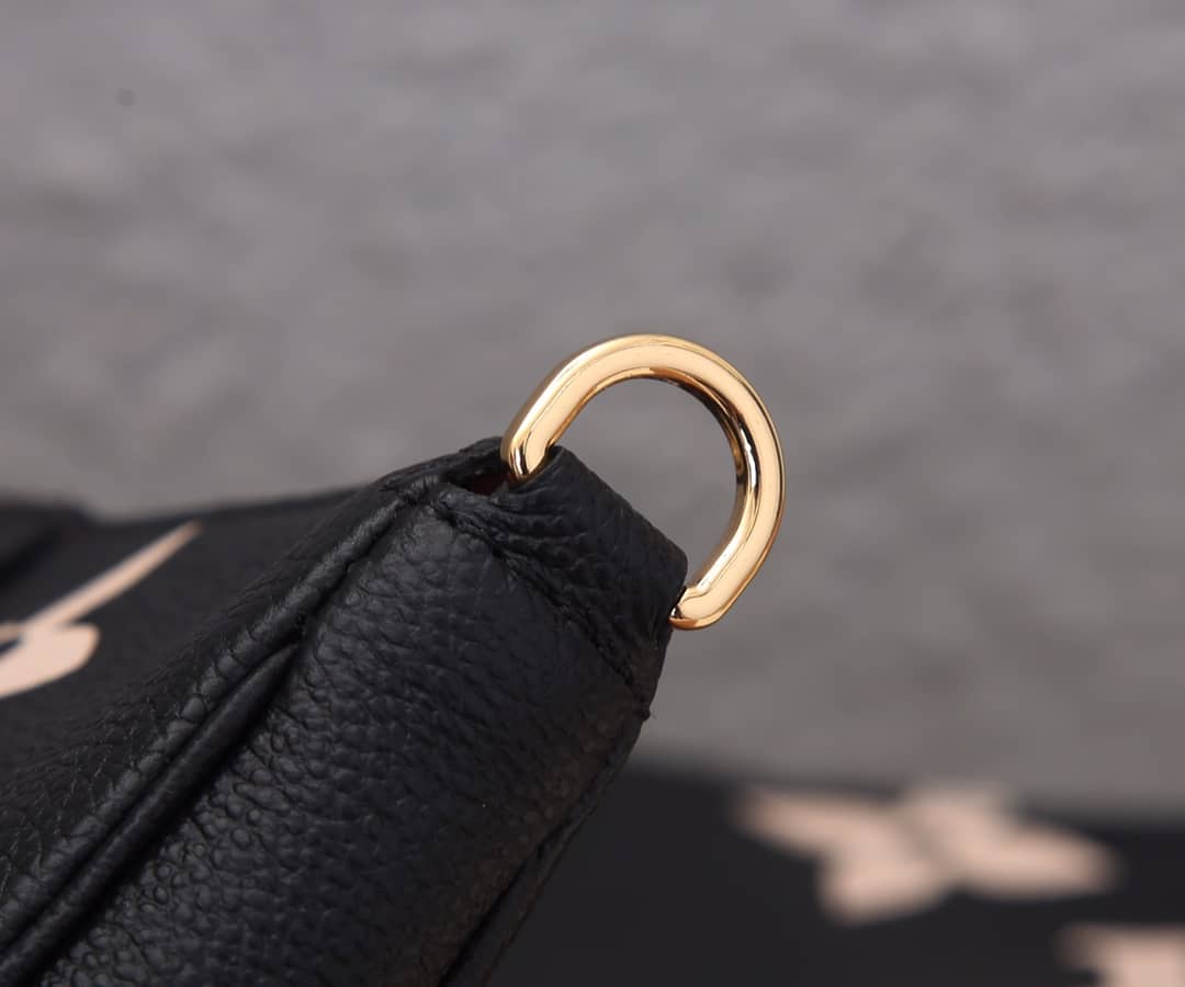 Louis Vuitton Pochette Monogram Empreinte Cowhide Leather Replica Crossbody Bag Black M45777