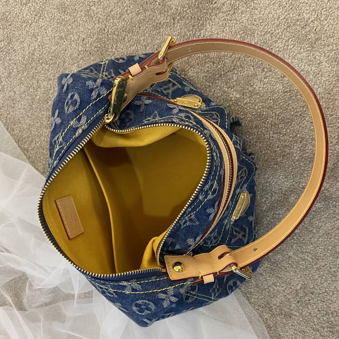Louis Vuitton Monogram Denim Baggy PM Bag Replica Blue M44464