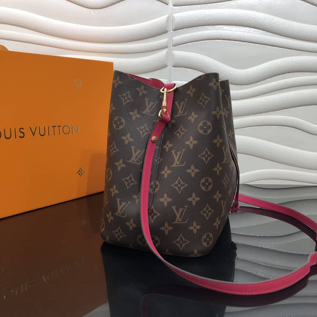 Louis Vuitton Neonoe Replica Bucket Bag Brown Pink Red M44020