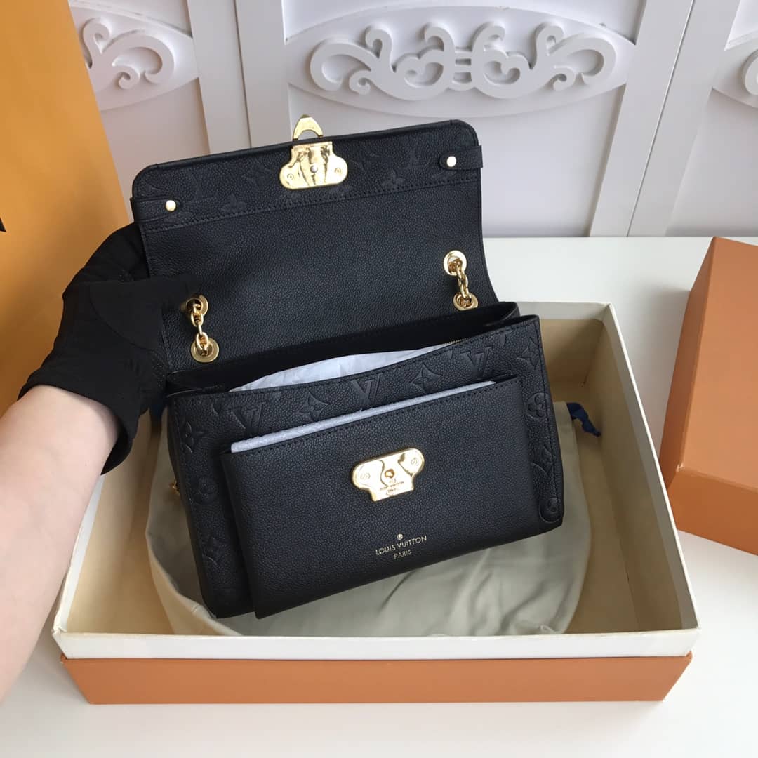 Louis Vuitton Monogram Empreinte Vavin PM Chain Replica Shoulder Bag Black M44151