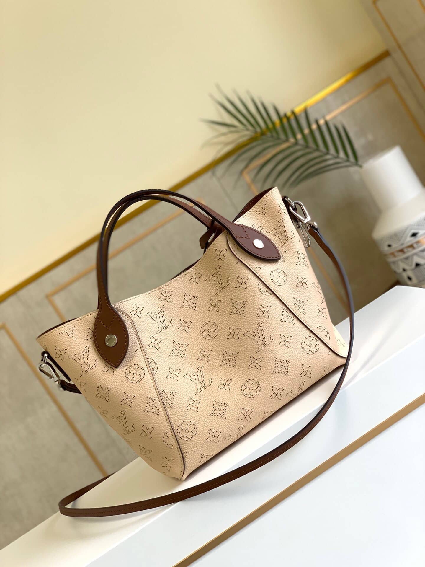 Louis Vuitton Mahina Hina PM Leather Tote Replica Beige M54353