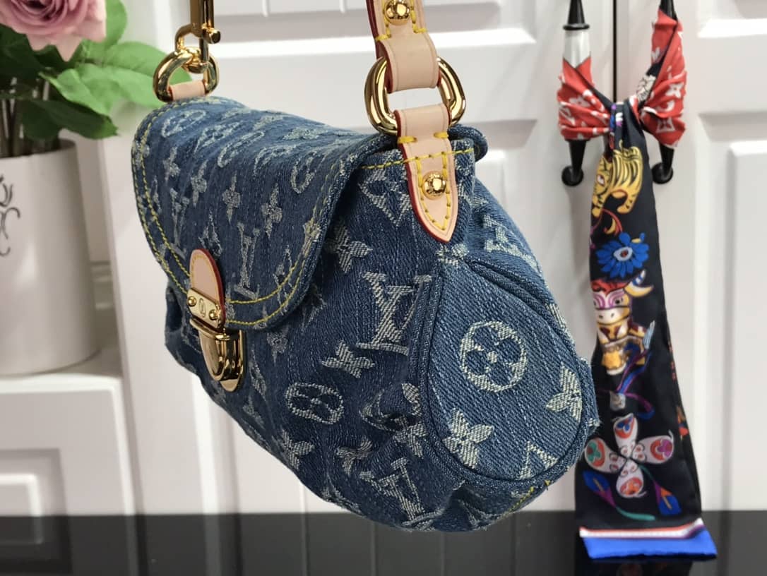 Louis Vuitton Monogram Denim Mini Pleaty Replica Shoulder Bag Blue M95050