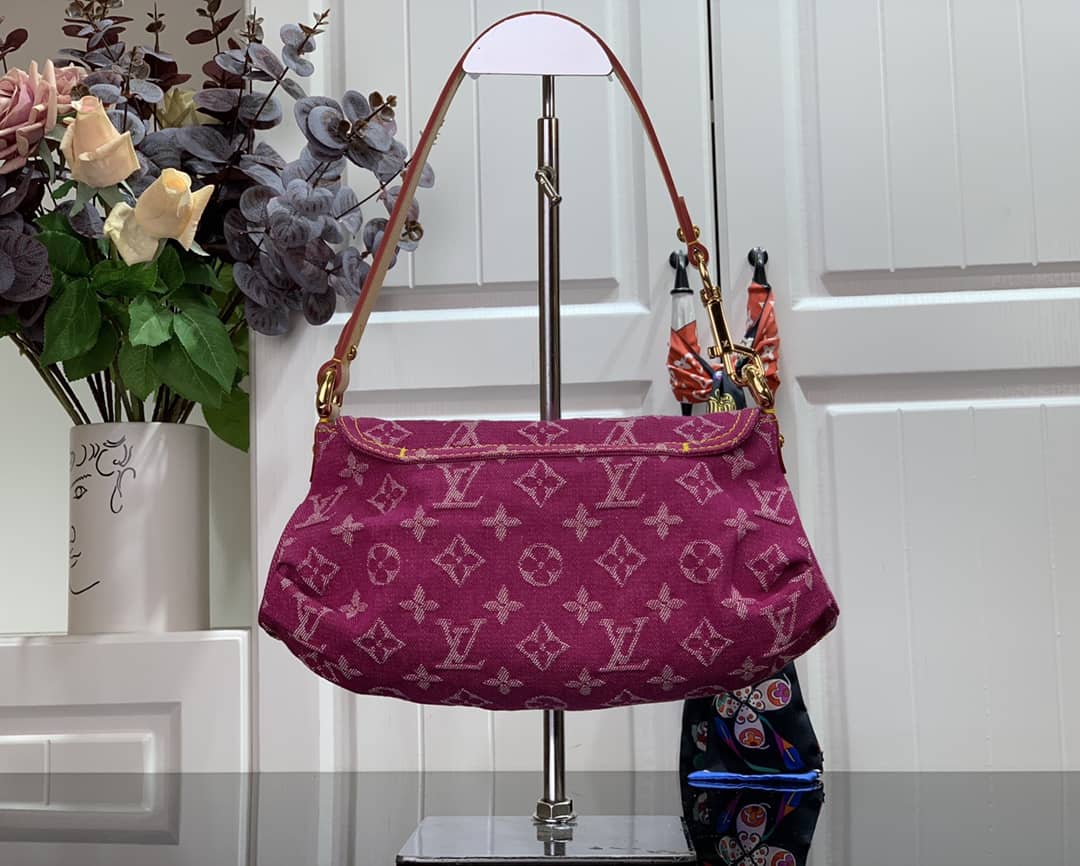 Louis Vuitton Monogram Denim Mini Pleaty Replica Shoulder Bag Pink M95050