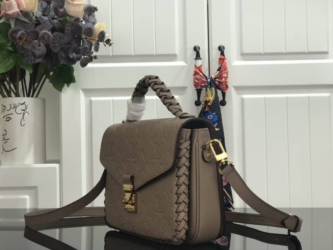 Louis Vuitton Pochette Metis Braided Monogram Empreinte Replica Gray M43942