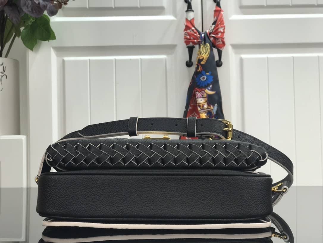 Louis Vuitton Pochette Metis Braided Monogram Empreinte Replica Black M43942