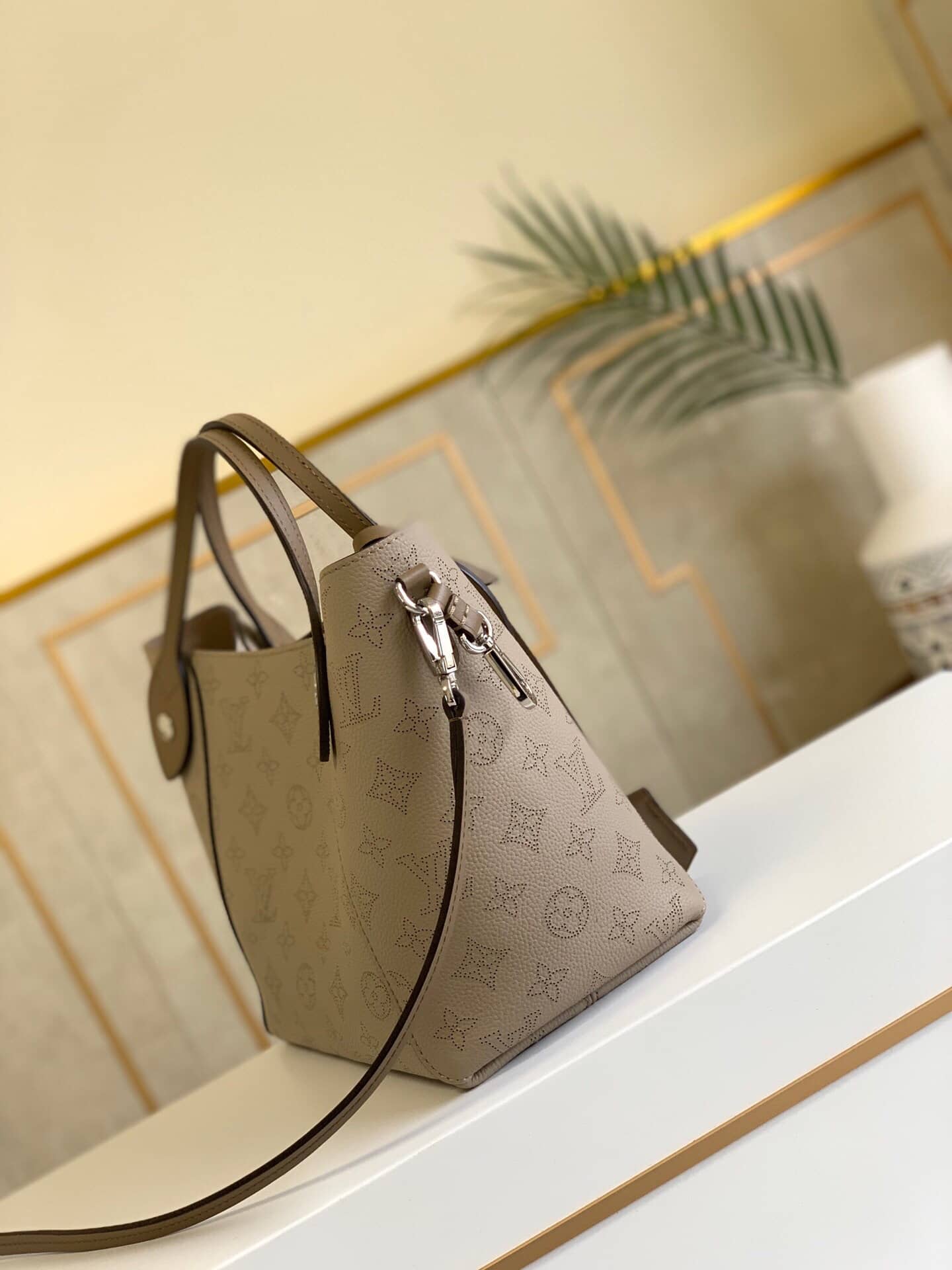 Louis Vuitton Mahina Hina PM Leather Tote Replica Apricot M54353