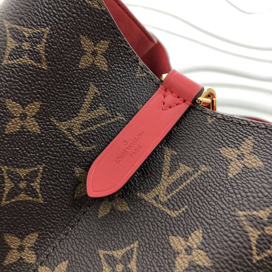 Louis Vuitton Neonoe Replica Bucket Bag Brown Red M44020