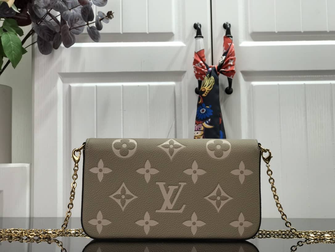 Louis Vuitton Bicolor Monogram Empreinte Replica Pochette Felice Gray M69977