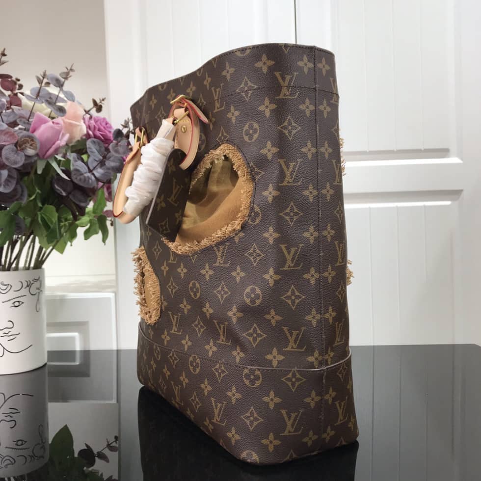Louis Vuitton Monogram X Comme Des Garons Burned Holes Tote M40011 Replica
