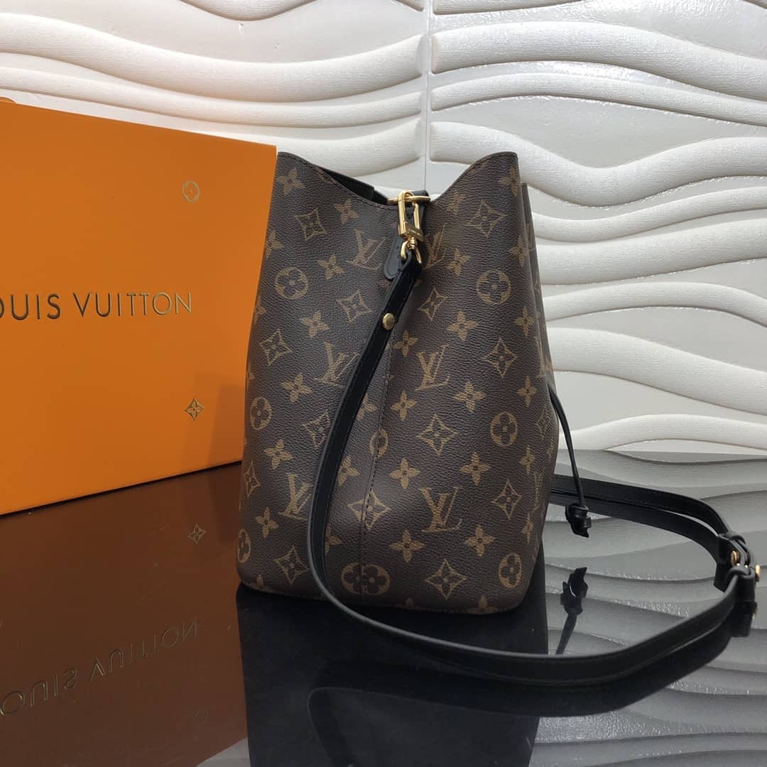 Louis Vuitton Neonoe Replica Bucket Bag Brown Black M44020