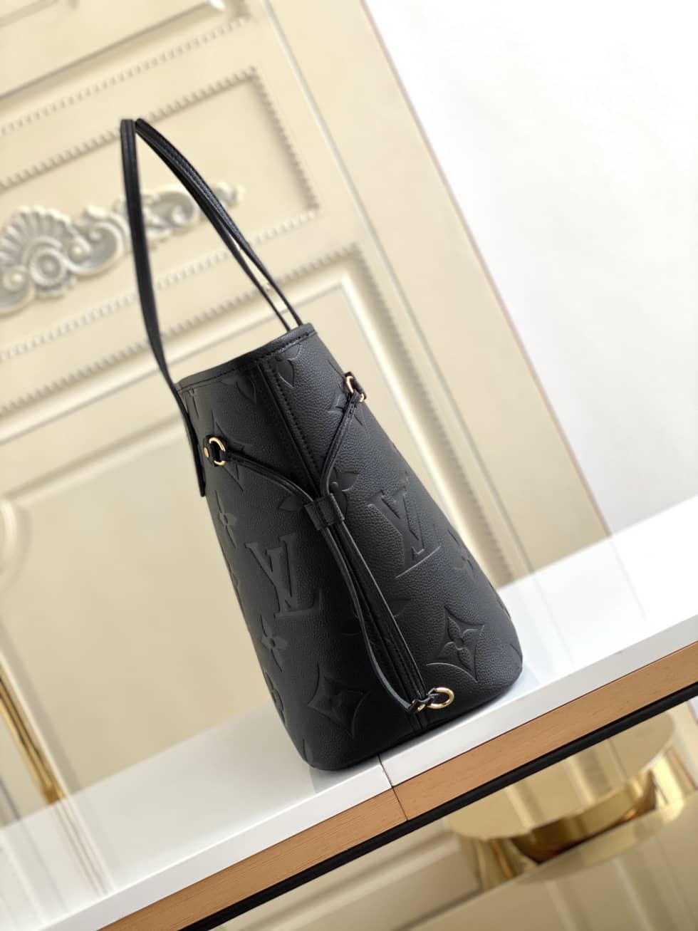 Louis Vuitton Monogram Empreinte Neverfull MM Black M45686 Replica Tote