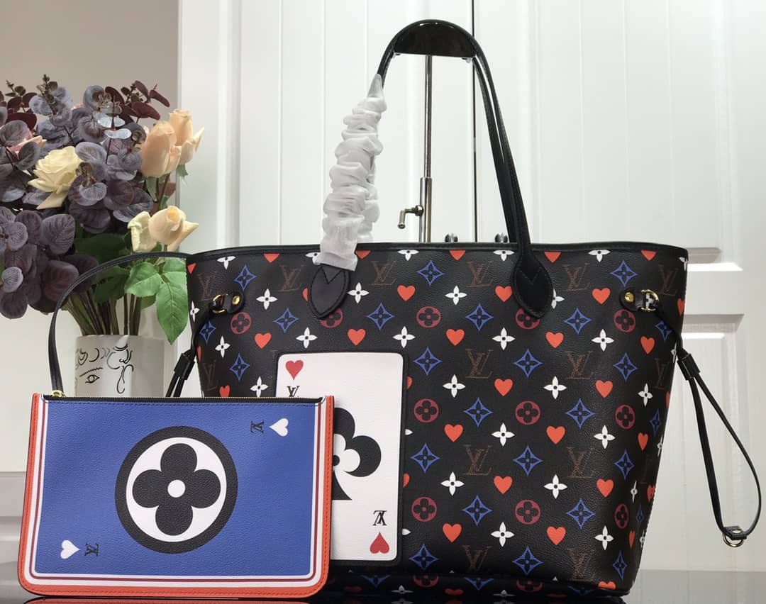 Louis Vuitton Game On Neverfull MM Tote Replica Black M57462