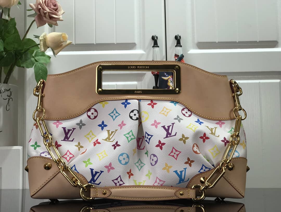 Louis Vuitton Judy MM 2way Monogram Multi-Color Bag Replica White M40255