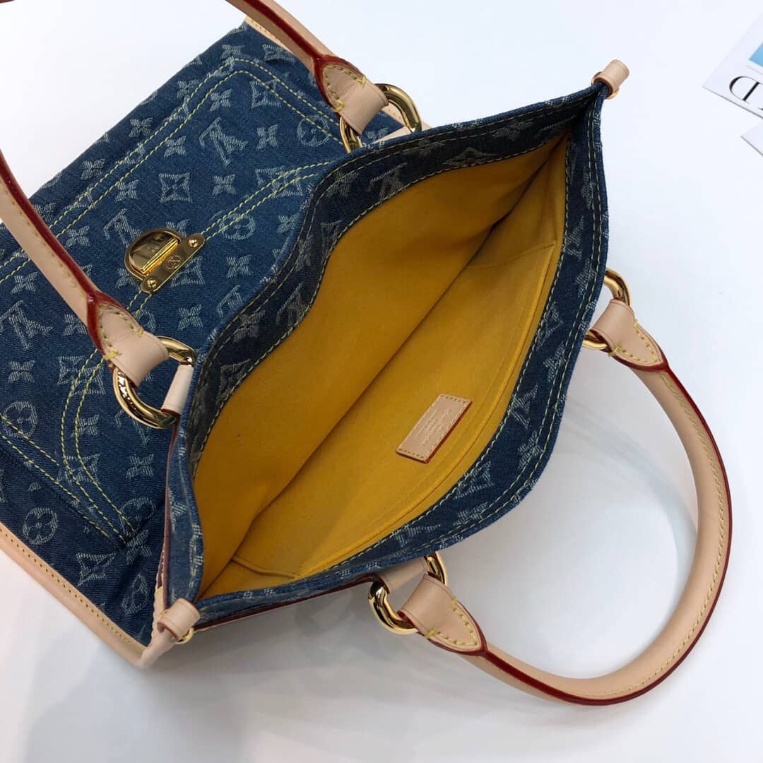 Louis Vuitton Monogram Denim Flat Shopper Tote Replica M95018
