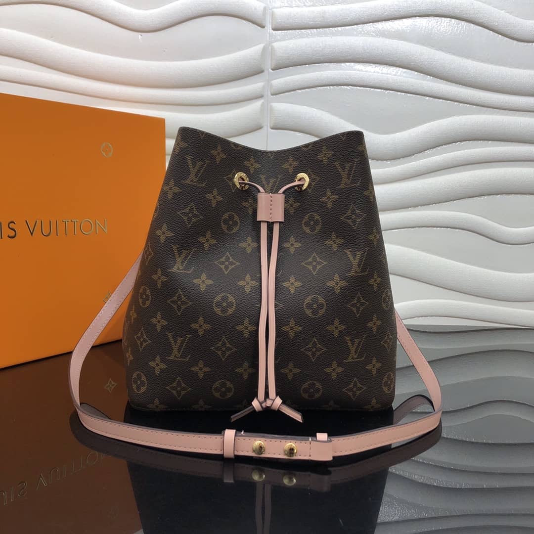 Louis Vuitton Neonoe Replica Bucket Bag Brown Pink M44020