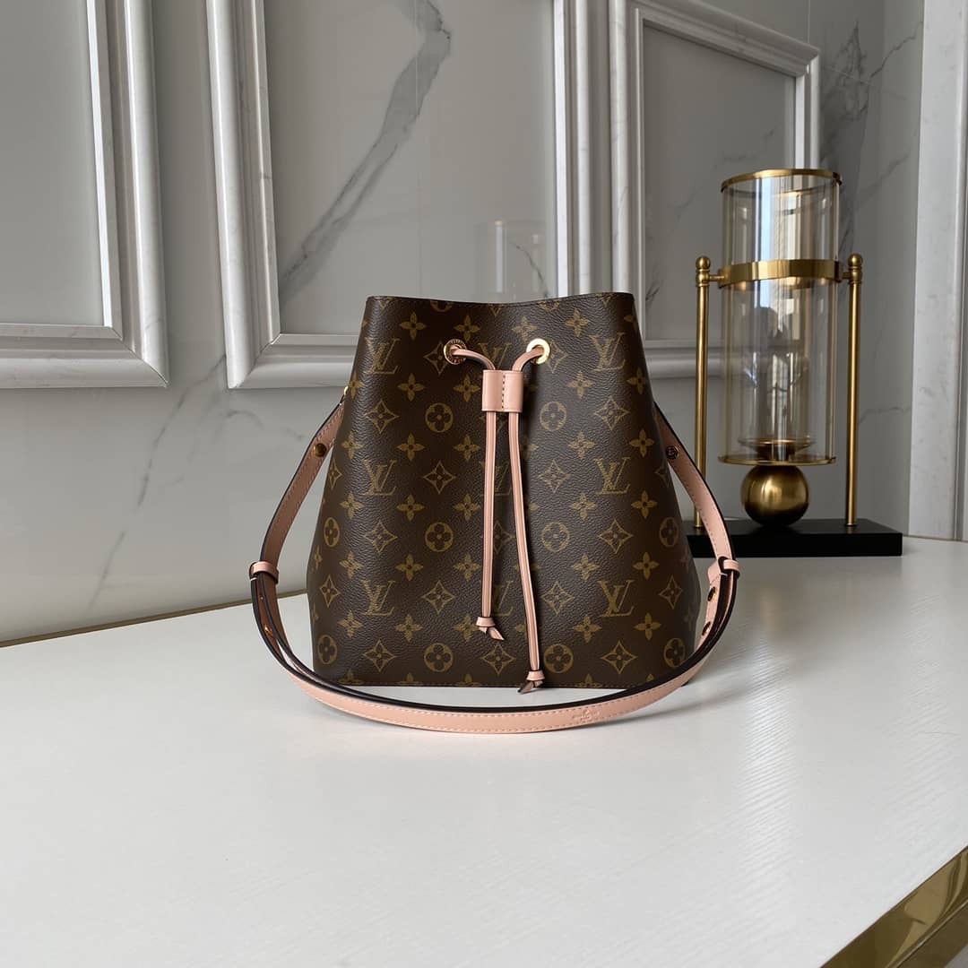 Louis Vuitton Neo Noe Monogram Replica Drawstring Bag Rose M44022