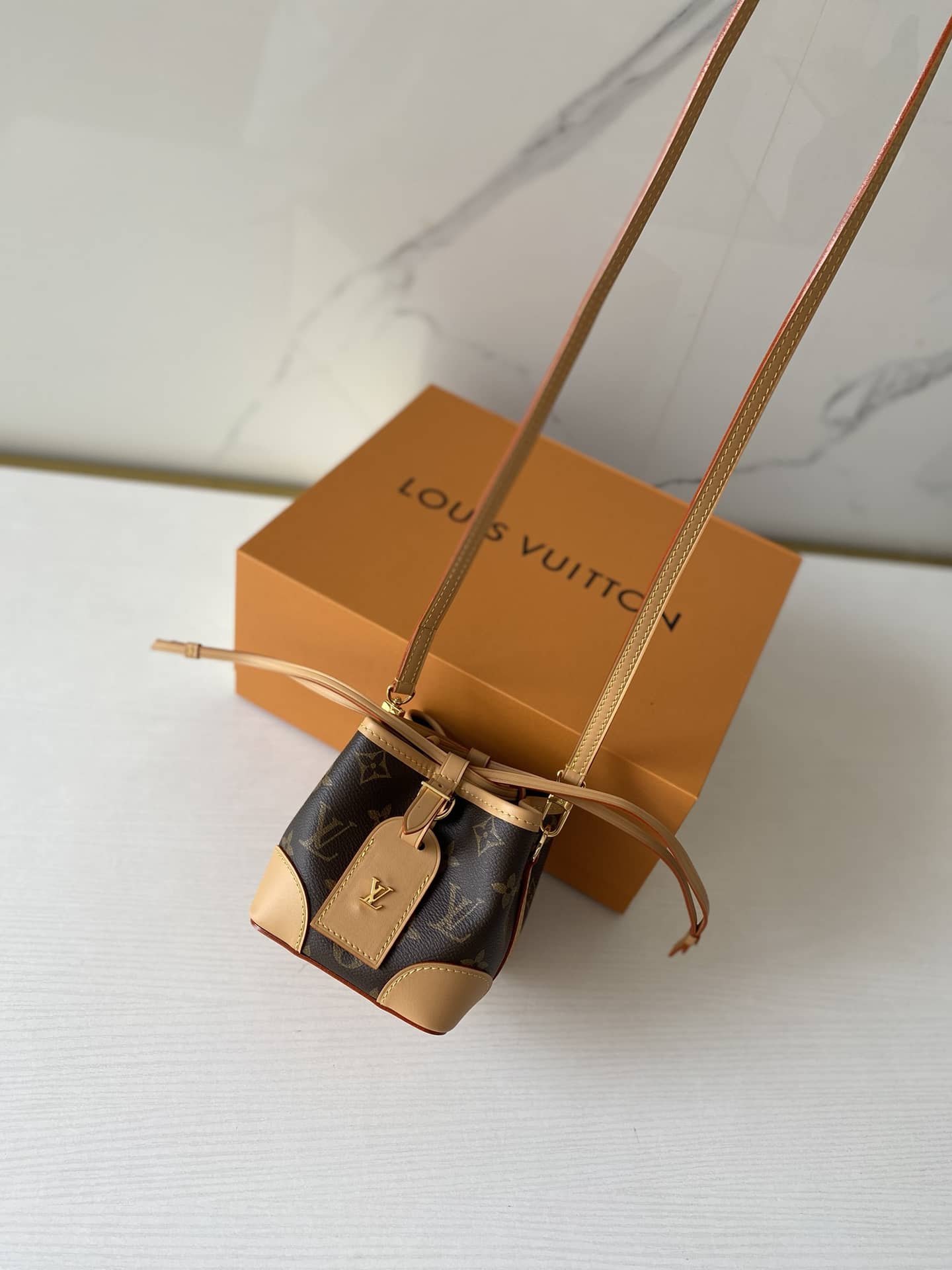 Louis Vuitton Monogram Coated Canvas Replica Crossbody Bag Brown M57099