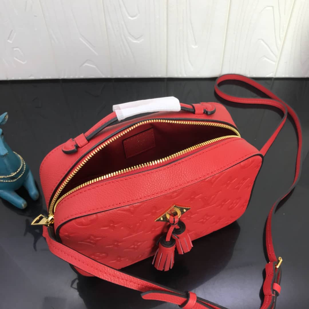 Louis Vuitton Saintonge Monogram Empreinte Replica Bag Red M44593