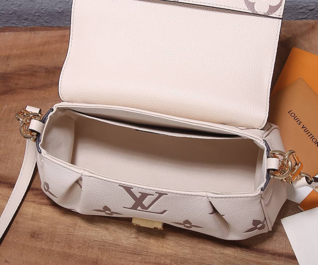 Louis Vuitton Favorite Monogram Empreinte Leather Replica Shoulder Bag White M45813