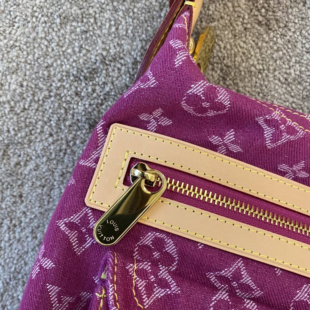 Louis Vuitton Monogram Denim Baggy PM Bag Replica Pink M44464
