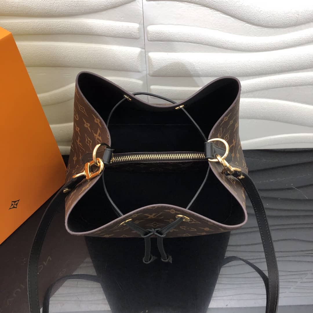 Louis Vuitton Neonoe Replica Bucket Bag Brown Black M44020