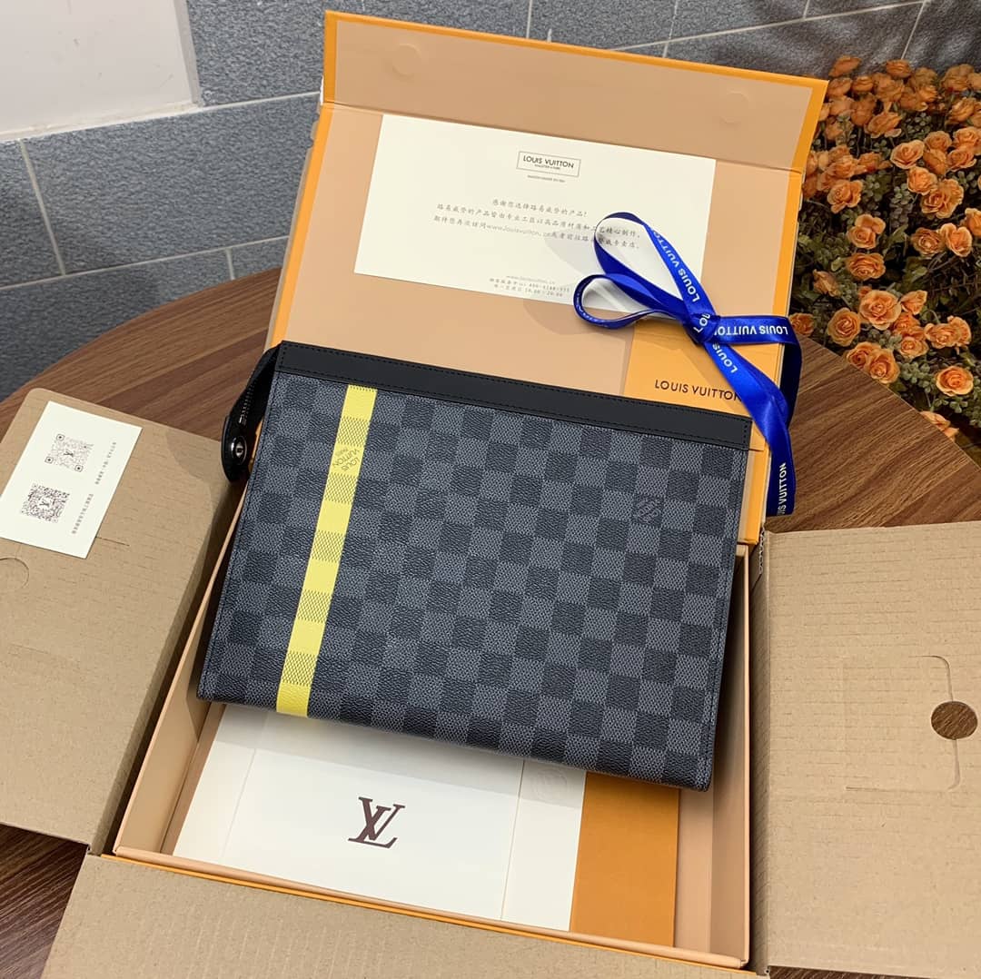Louis Vuitton Pochette Voyage MM Damier Graphite Canvas Replica N60107