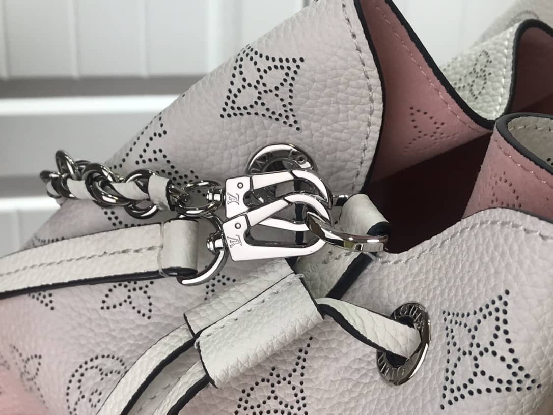 Louis Vuitton Bella Mahina Magnolia Leather Replica Bag White Pink M57068