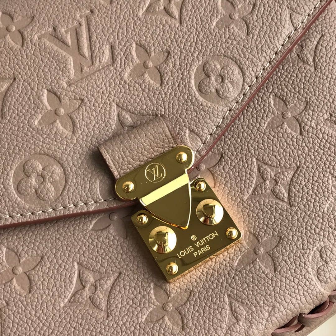 Louis Vuitton Pochette Metis Braided Monogram Empreinte Replica Apricot M43942