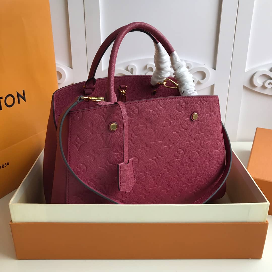 Louis Vuitton Monogram Montaigne MM Shoulder Bag Replica Red M41048