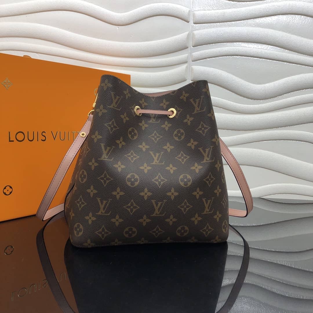 Louis Vuitton Neonoe Replica Bucket Bag Brown Pink M44020