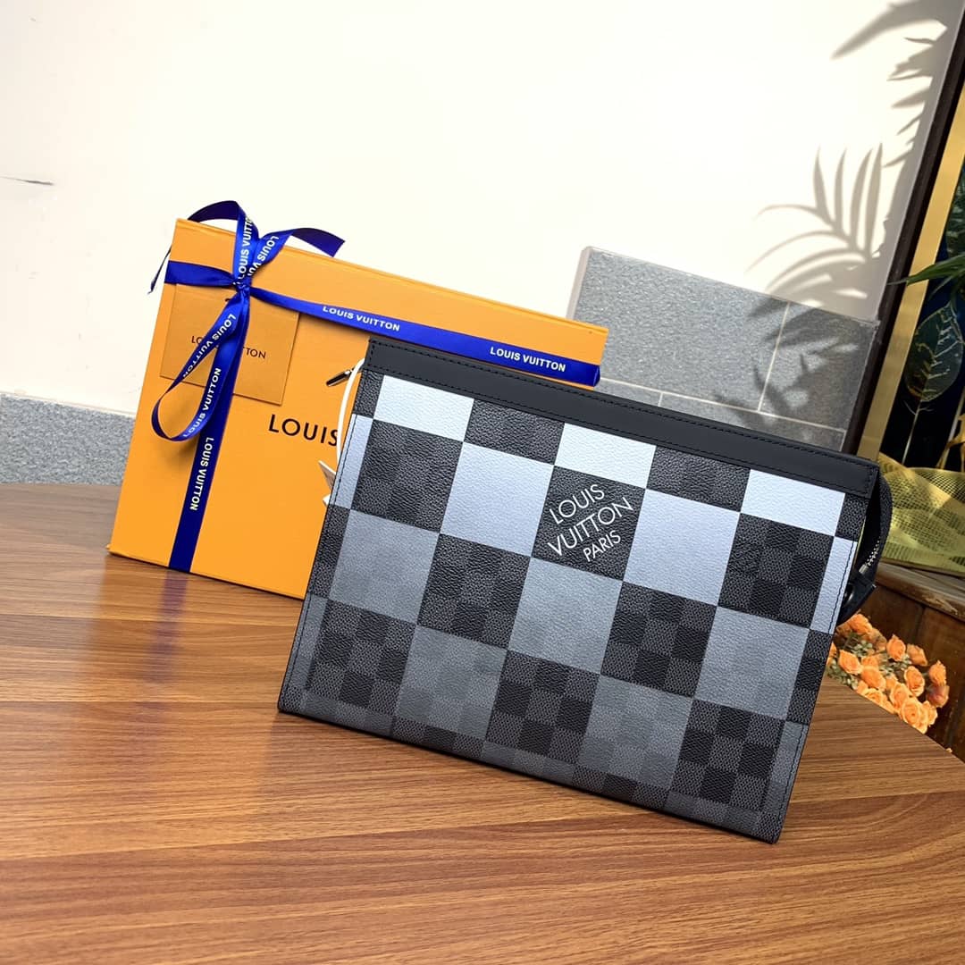 Louis Vuitton Pochette Voyage MM Damier Giant Canvas Replica Orange N60412