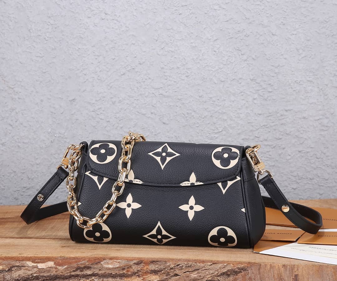 Louis Vuitton Favorite Shoulder Monogram Empreinte Replica Leather Bag Black M45836