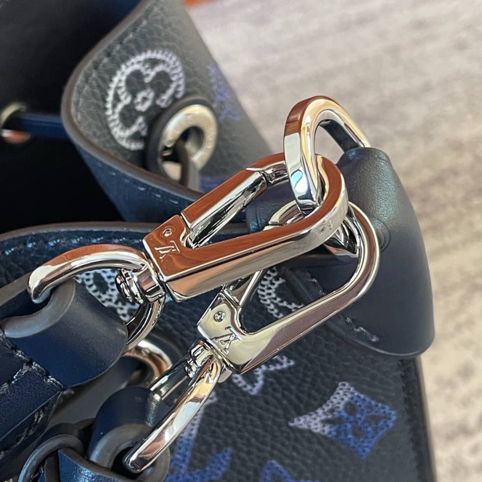 Louis Vuitton Mahina Perforated Calfskin Muria Dark Blue M59554 Replica Bucket Bag