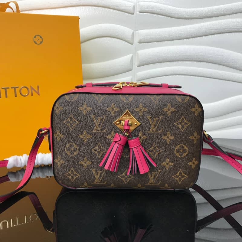 Louis Vuitton Saintonge Monogram Canvas Replica Shoulder Bag Pink Red M43557