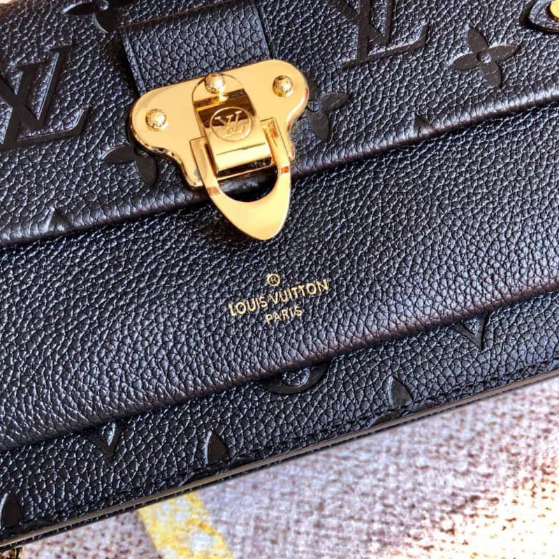 Louis Vuitton Monogram Empreinte Vavin Chain Long Wallet Replica Black M67839