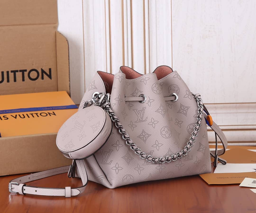 Louis Vuitton Bella Leather Replica Shoulder Bag Beige M57070