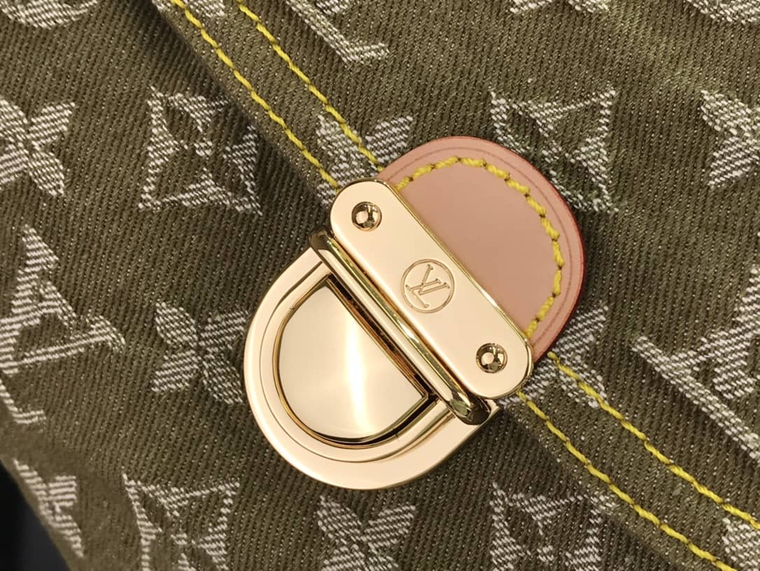 Louis Vuitton Monogram Denim Mini Pleaty Replica Shoulder Bag Green M95050