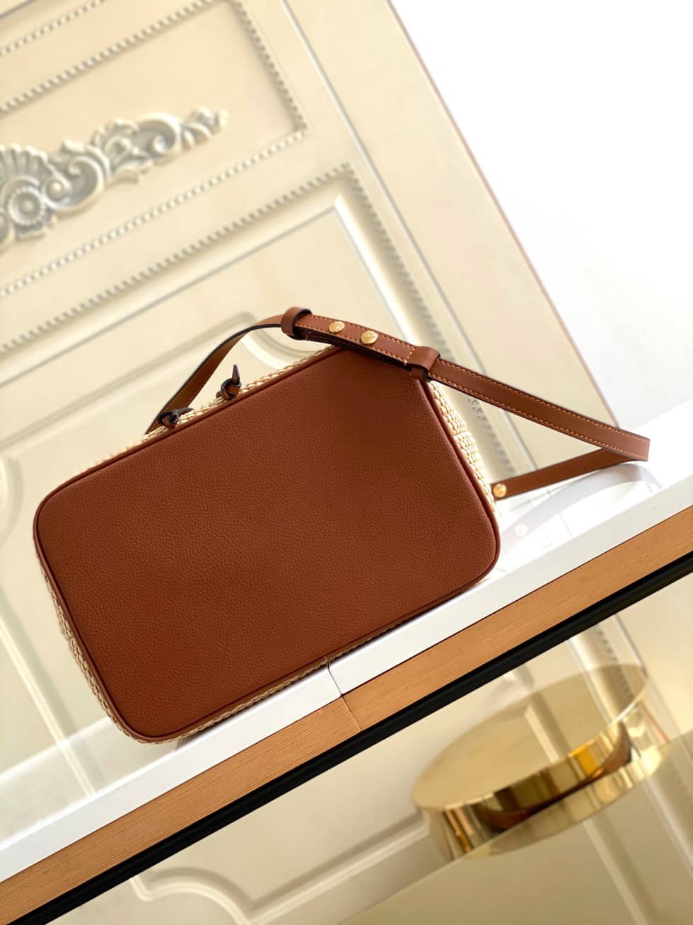 Louis Vuitton NONO MM Apricot M57704 Replica Bucket Bag