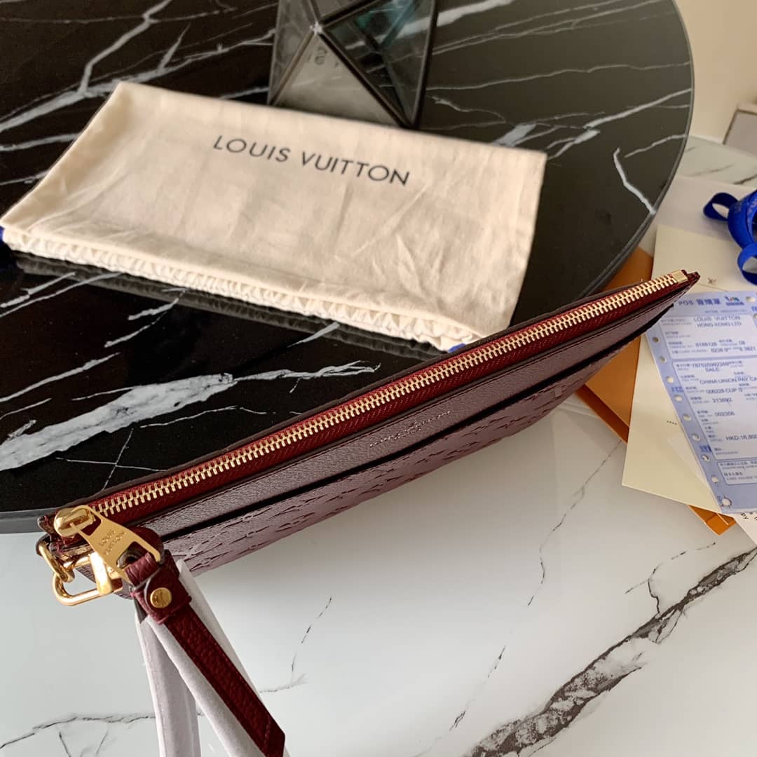 Louis Vuitton Pochette Melanie MM Monogram Empreinte Replica Clutch Purple M68705