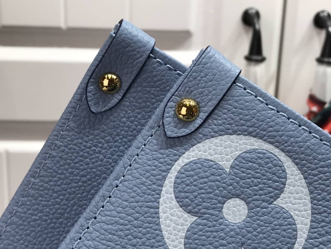 Louis Vuitton On the Go MM Monogram Empreinte Two-way Tote Replica Blue M45717