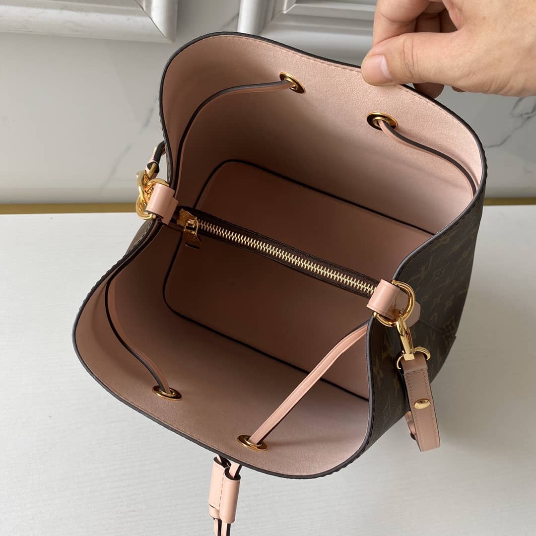 Louis Vuitton Neo Noe Monogram Replica Drawstring Bag Rose M44022